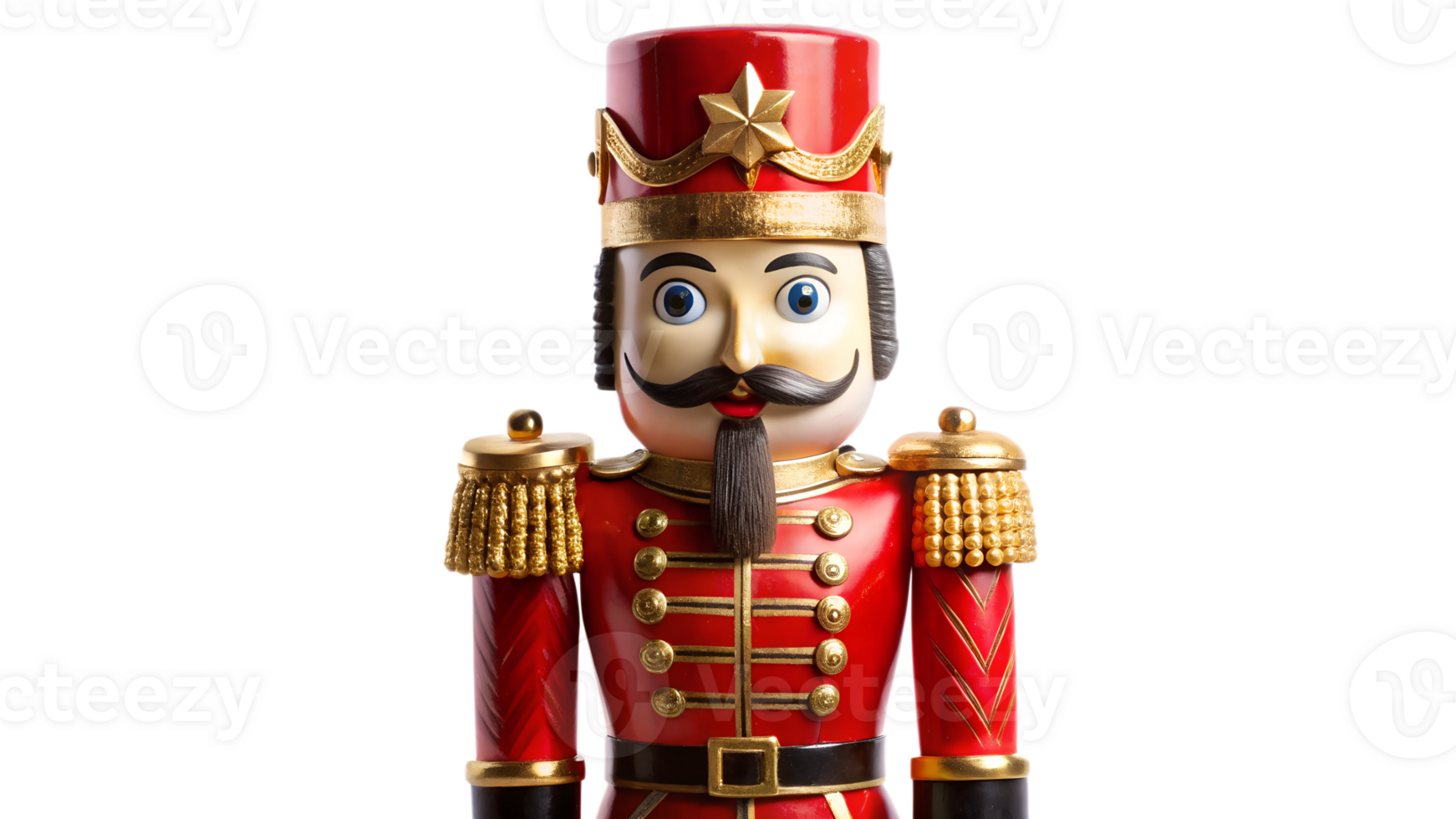Festive nutcracker soldier in colors, cut out transparent png