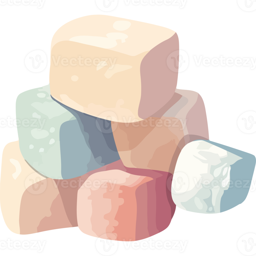A pile of colorful marshmallows on a black background png