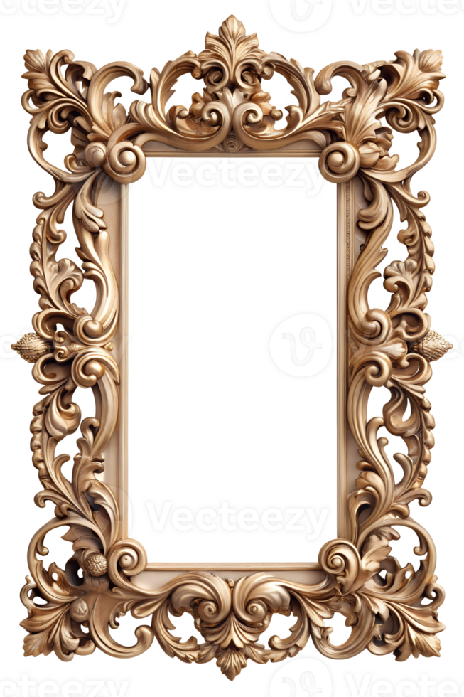 Intricate vintage frame on display, cut out transparent png