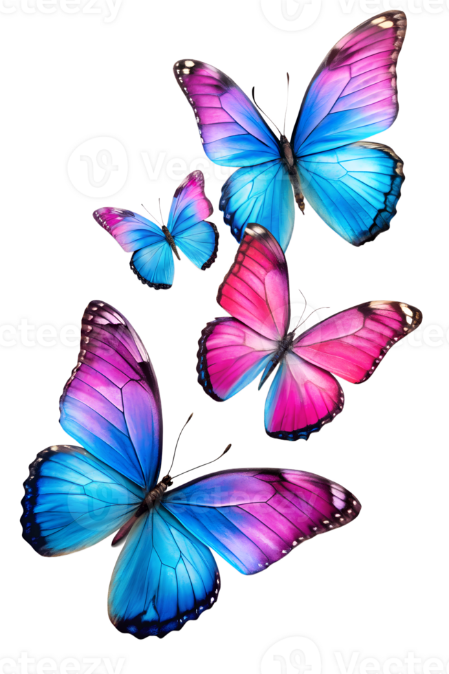 levendig vlinders fladderen samen, besnoeiing uit transparant png