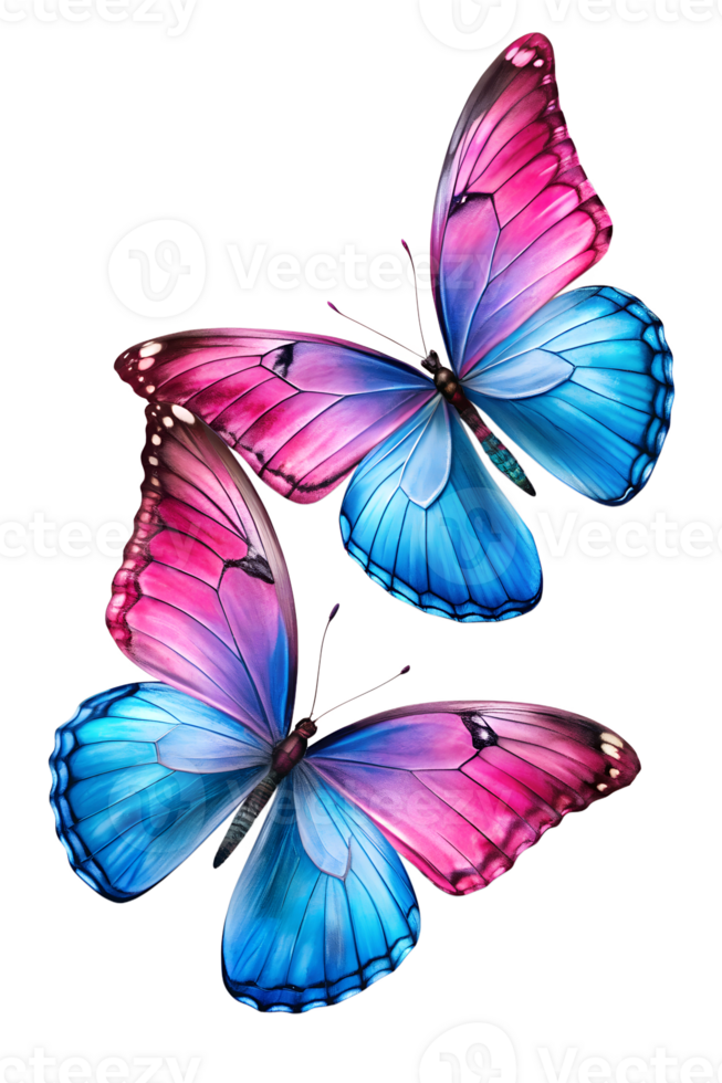 coloré papillons en volant dans une brillant jardin, Couper en dehors transparent png