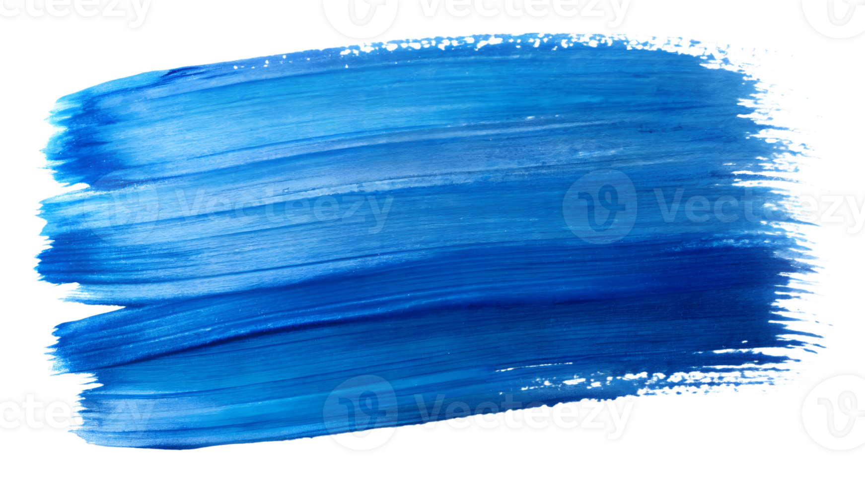 Vibrant blue paint stroke on a clean surface, cut out transparent png