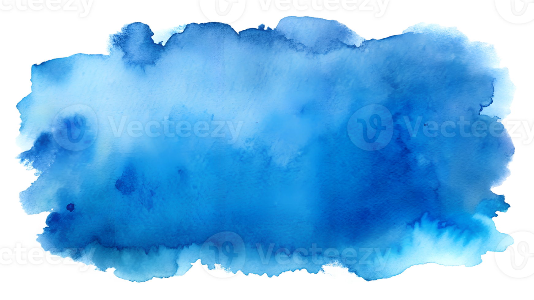 Blue watercolor splashes on textured bg, cut out transparent png