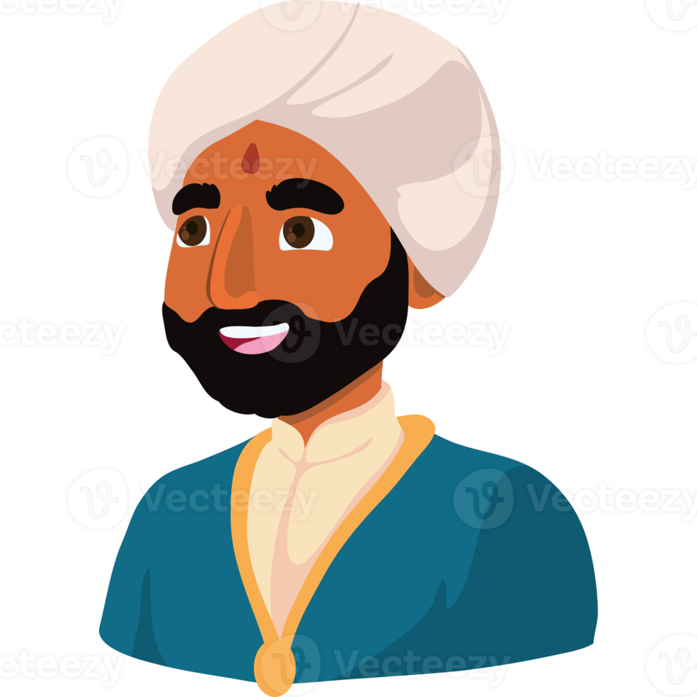 An animated avatar of a man in a turban png