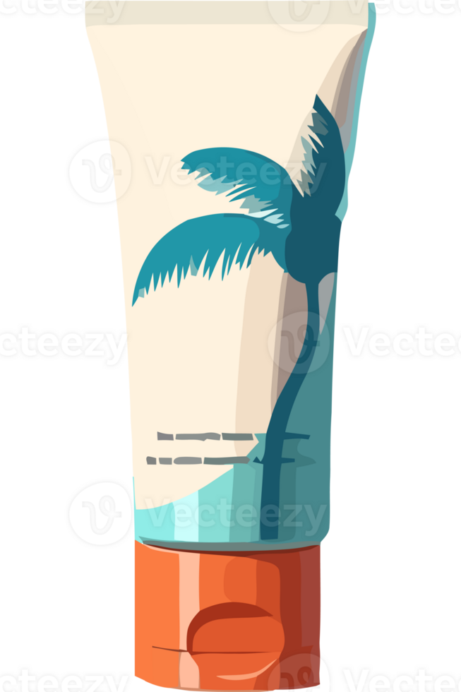 A tube of sunscreen with a palm tree on it png