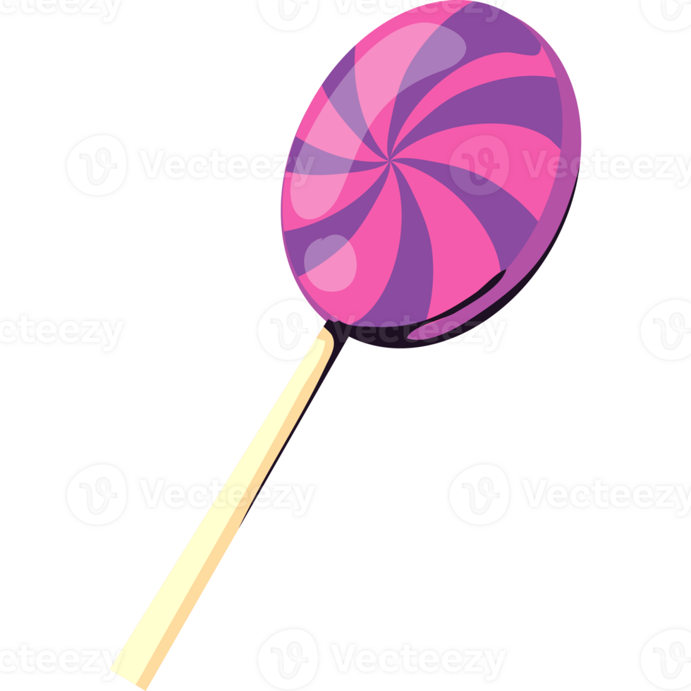 A lollipop with a purple and pink swirl on it png