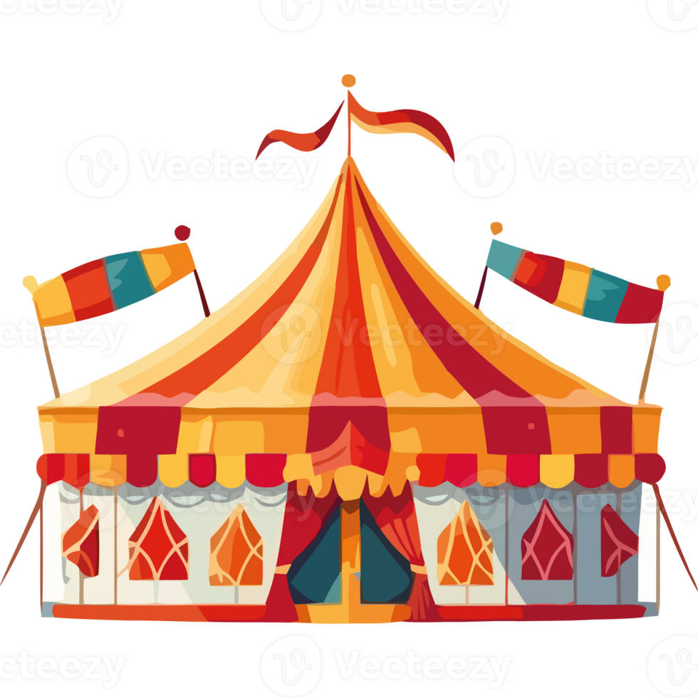 A circus tent with flags on it png