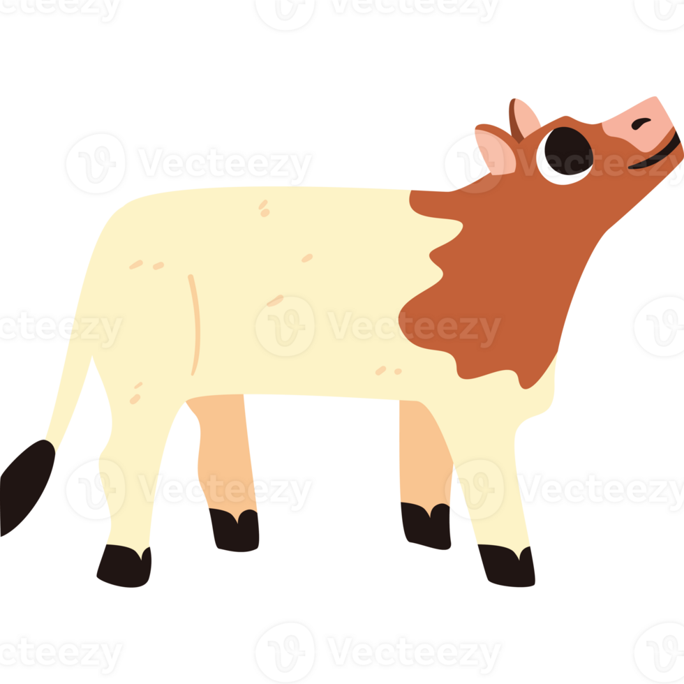 A cartoon cow standing on a black background png