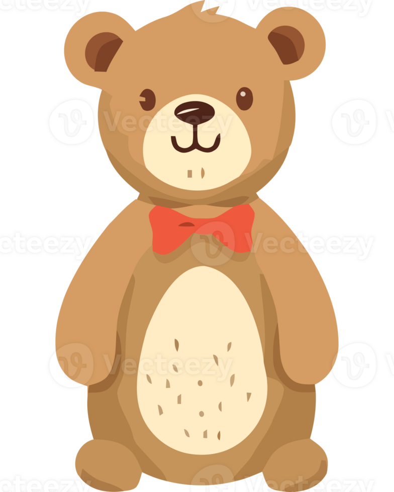A teddy bear with a red bow tie png