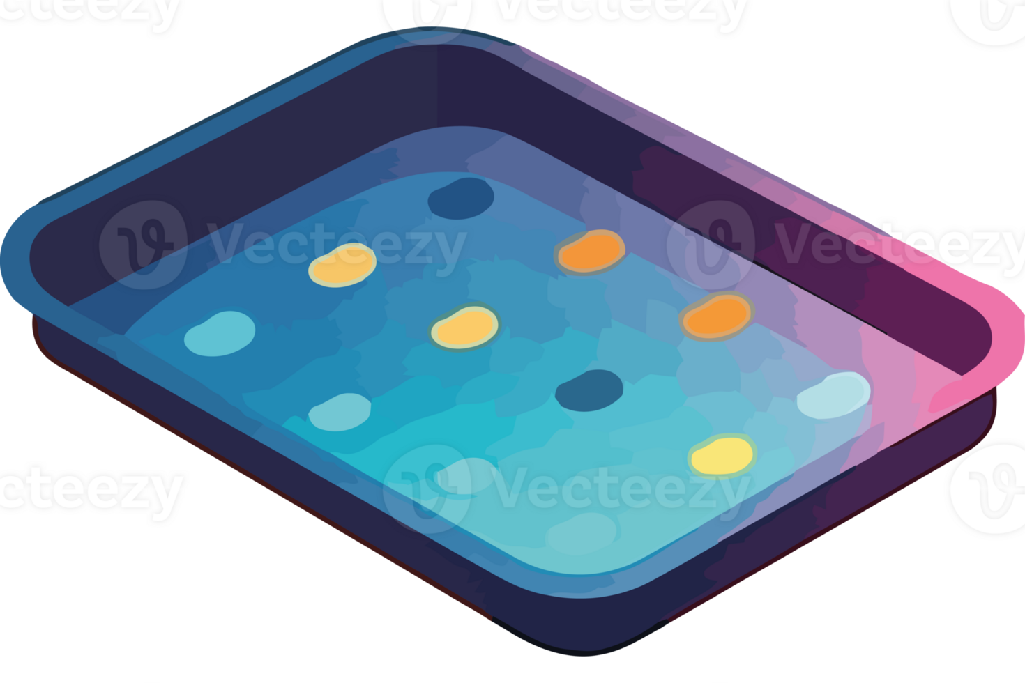 A tray with dots in it on a black background png
