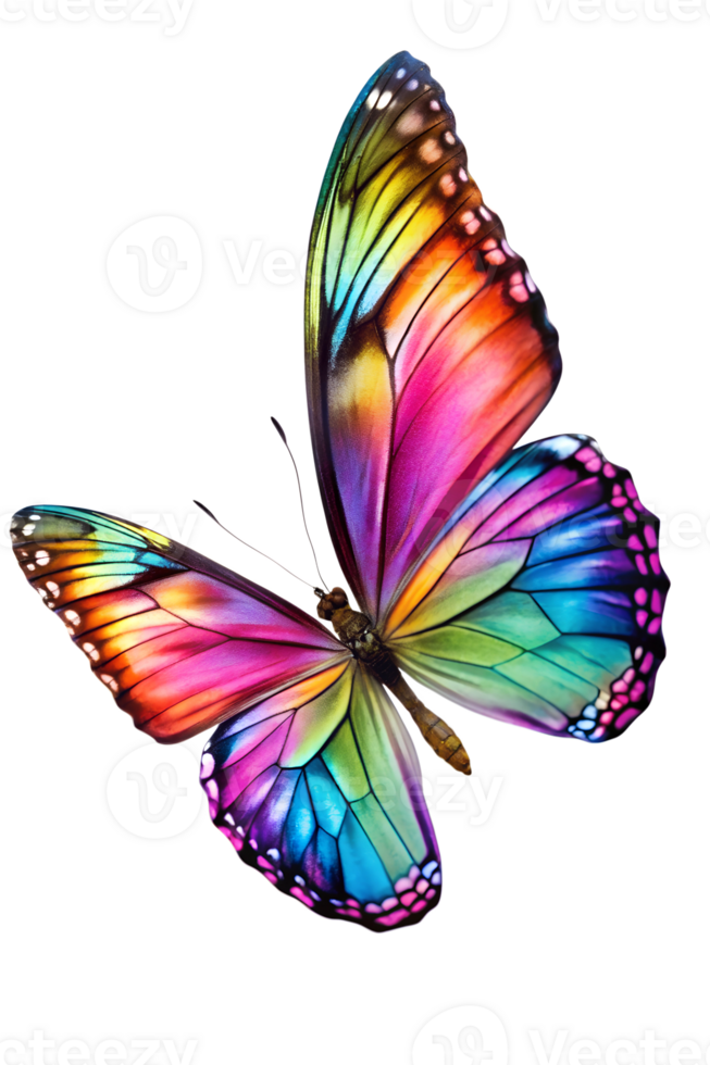 Vibrant butterfly wings in flight, cut out transparent png
