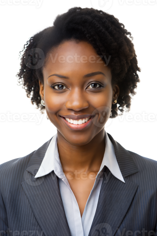 Smiling businesswoman in professional attire, cut out transparent png
