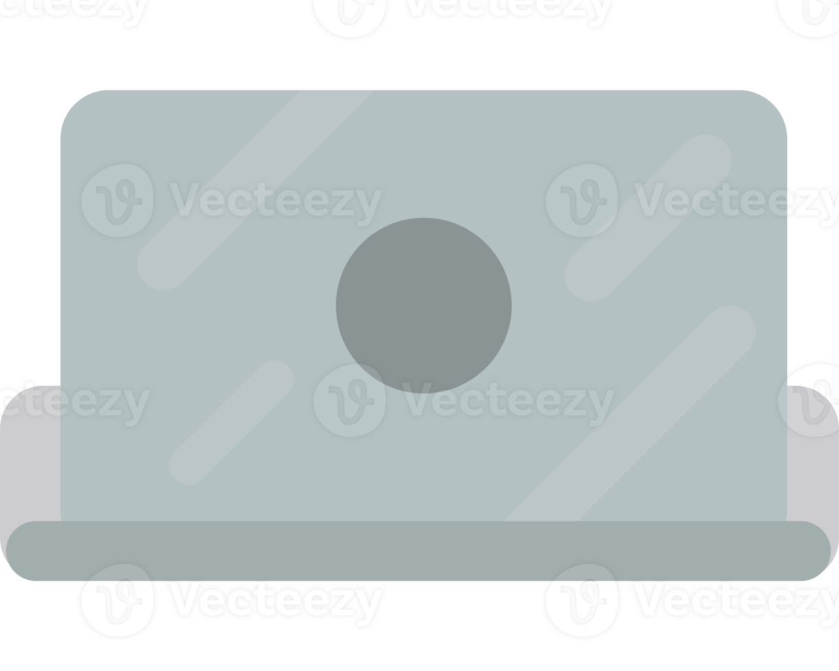A laptop with a black background and a white dot png