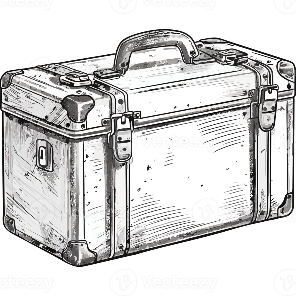 An illustration of a suitcase on a black background png