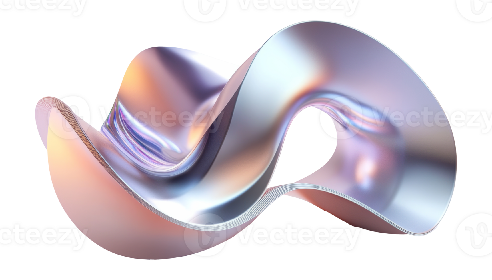Vibrant abstract sculpture with flowing forms, cut out transparent png