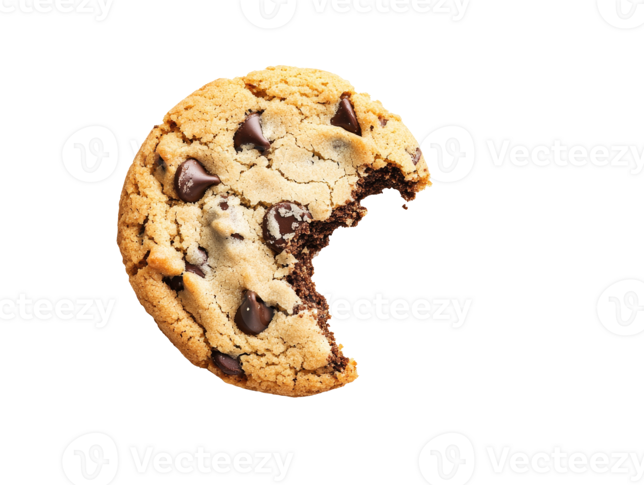 Cookie with a bite taken out of it, cut out transparent png