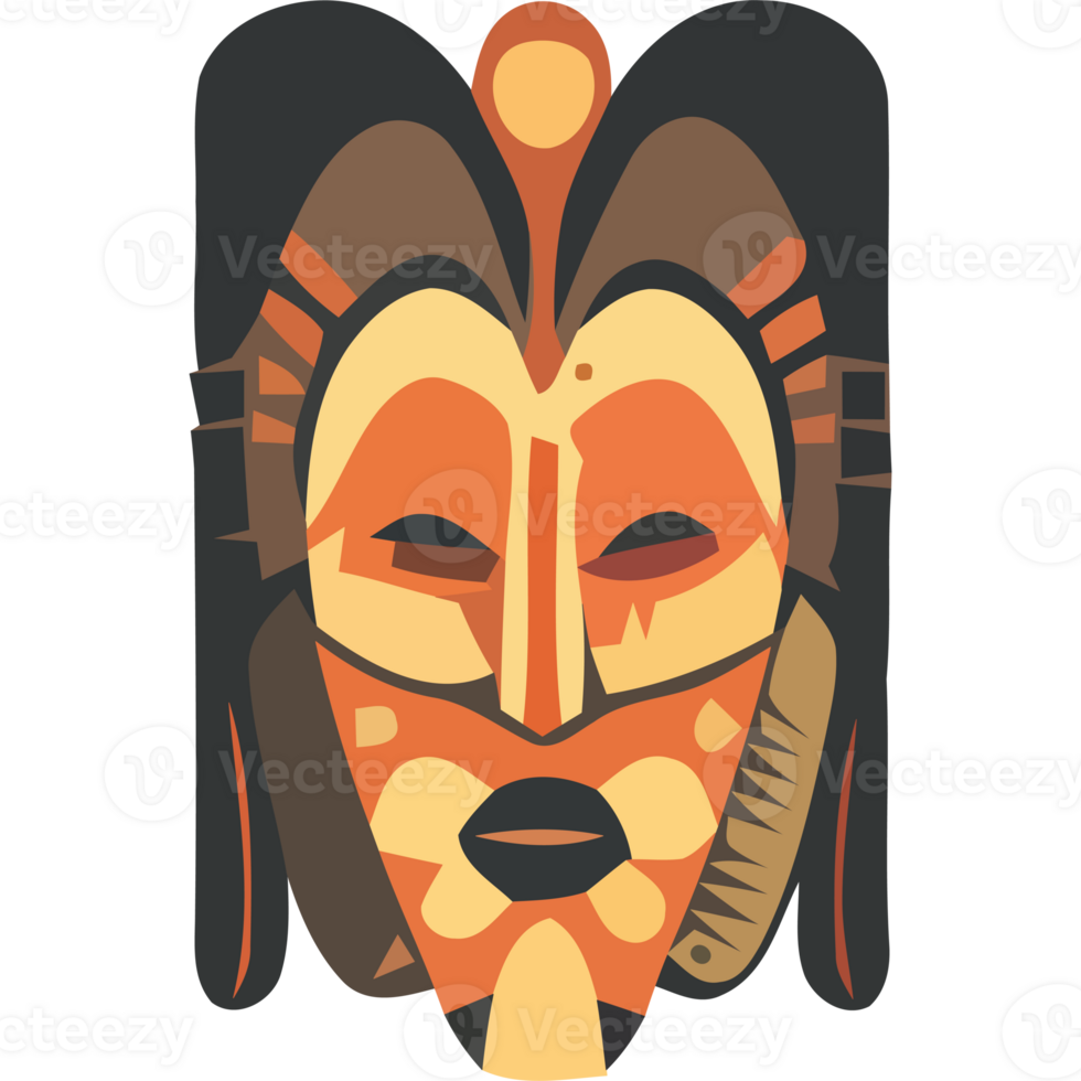 An african mask with a black background png