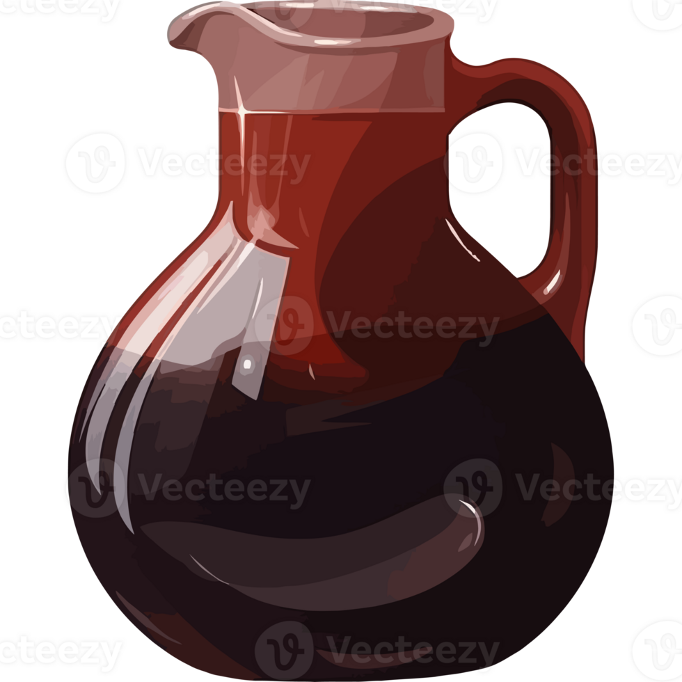 A red jug of wine on a black background png
