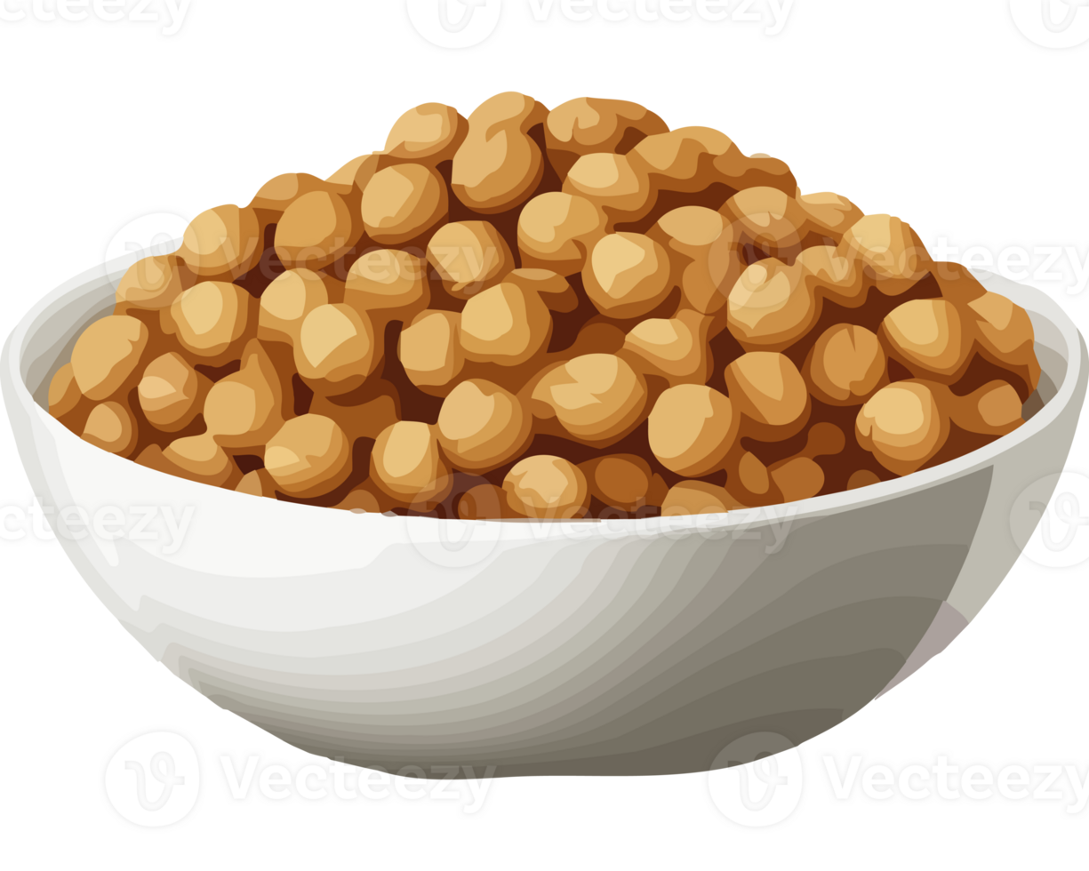 A bowl of chickpeas on a black background png