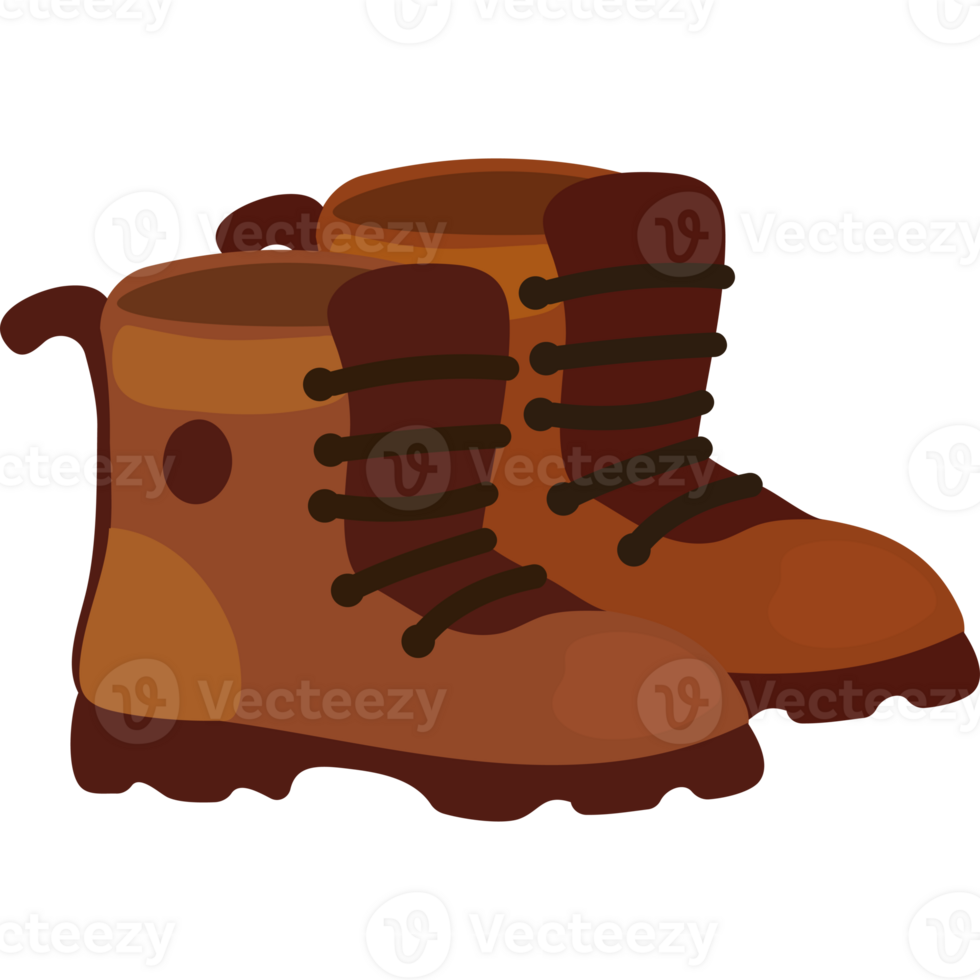 A pair of brown boots on a black background png