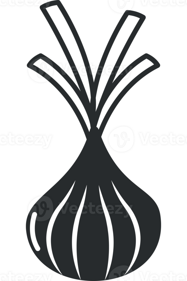 An onion icon on a black background png