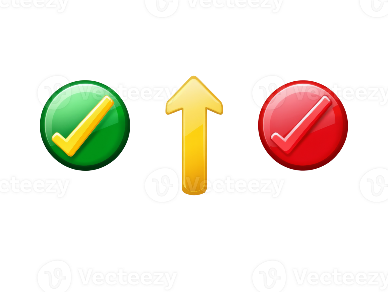 Guidance symbols for decision-making in tasks, cut out transparent png