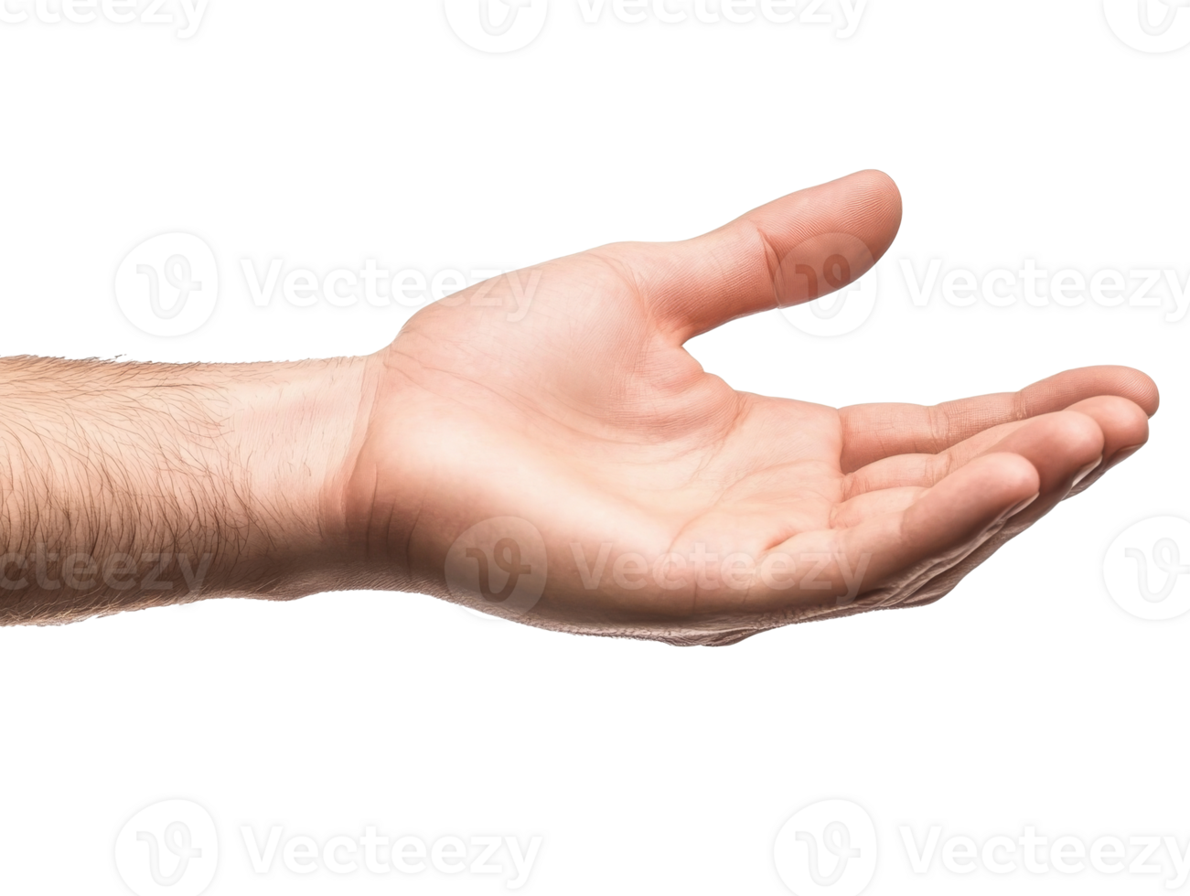 Open hand reaching out for help or support, cut out transparent png