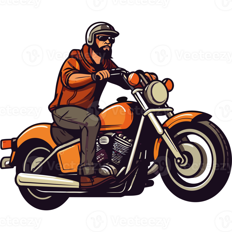 A man riding a motorcycle on a black background png