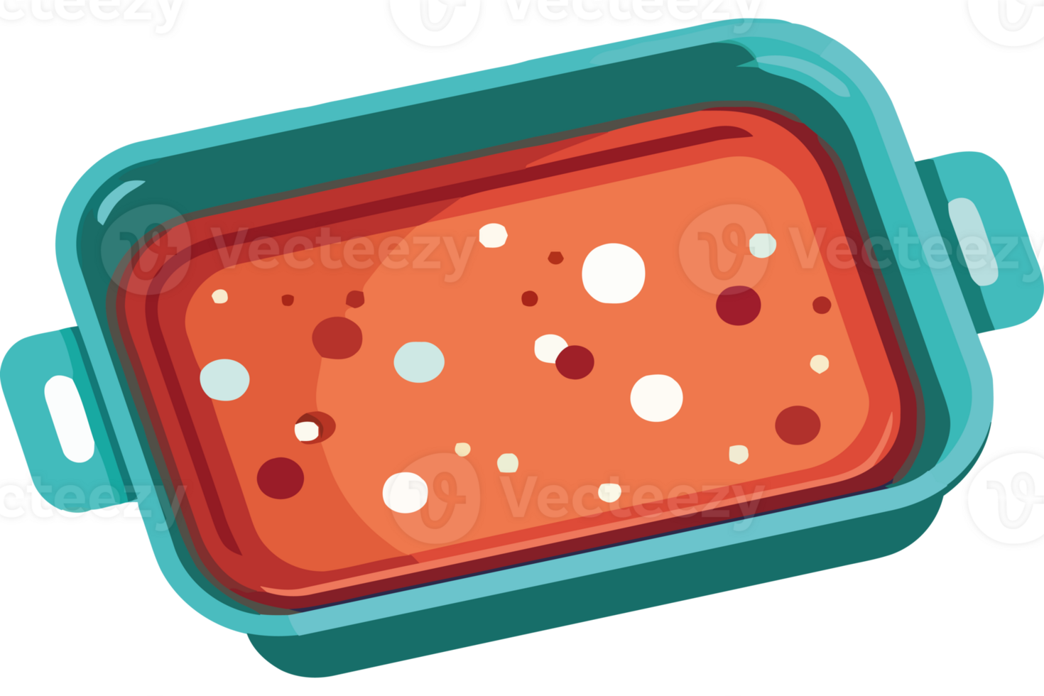A dish with food in it on a black background png