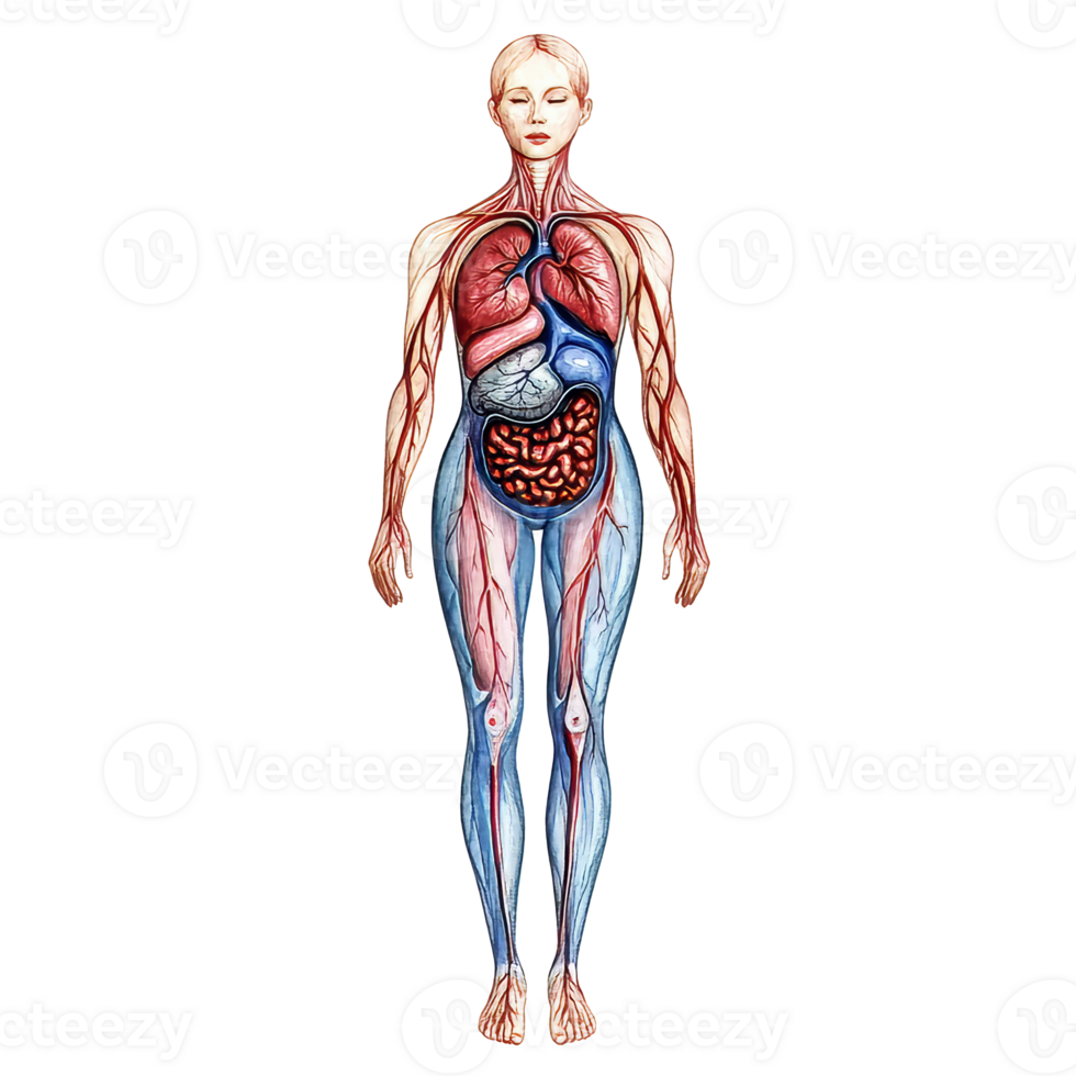 menselijk anatomie tonen organen en systemen, besnoeiing uit transparant png