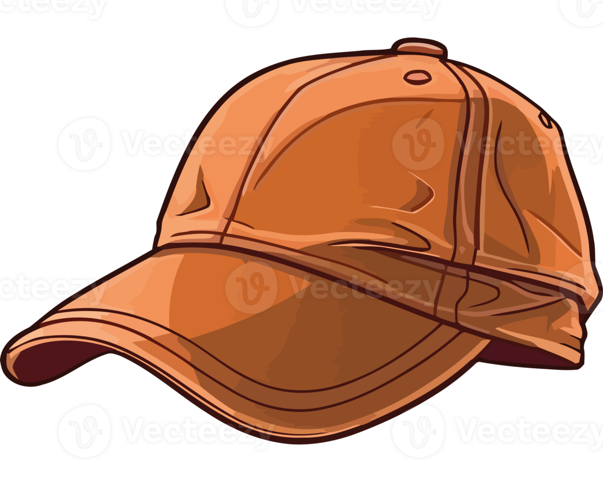 An orange baseball cap on a black background png