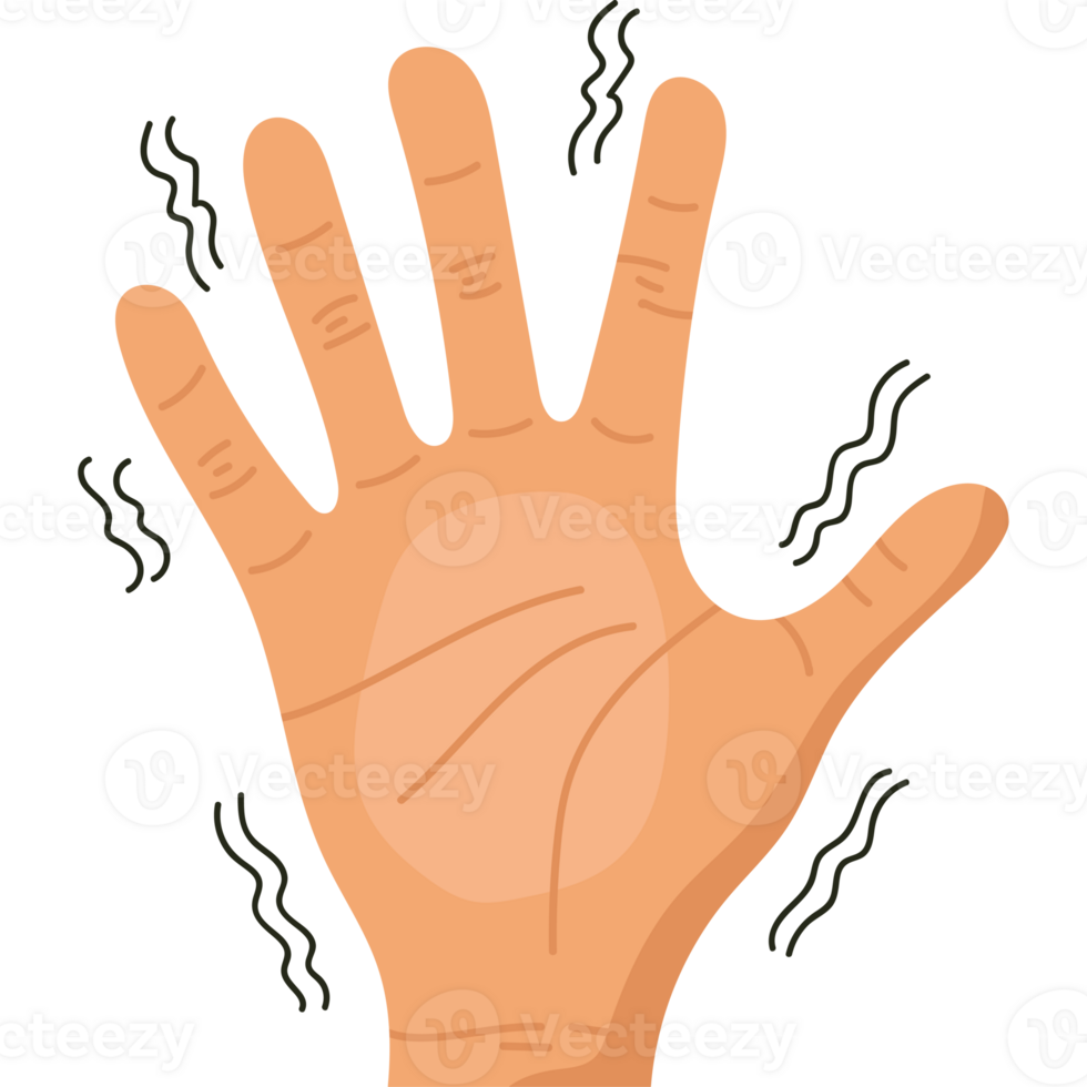 A hand with a black background and a palm png