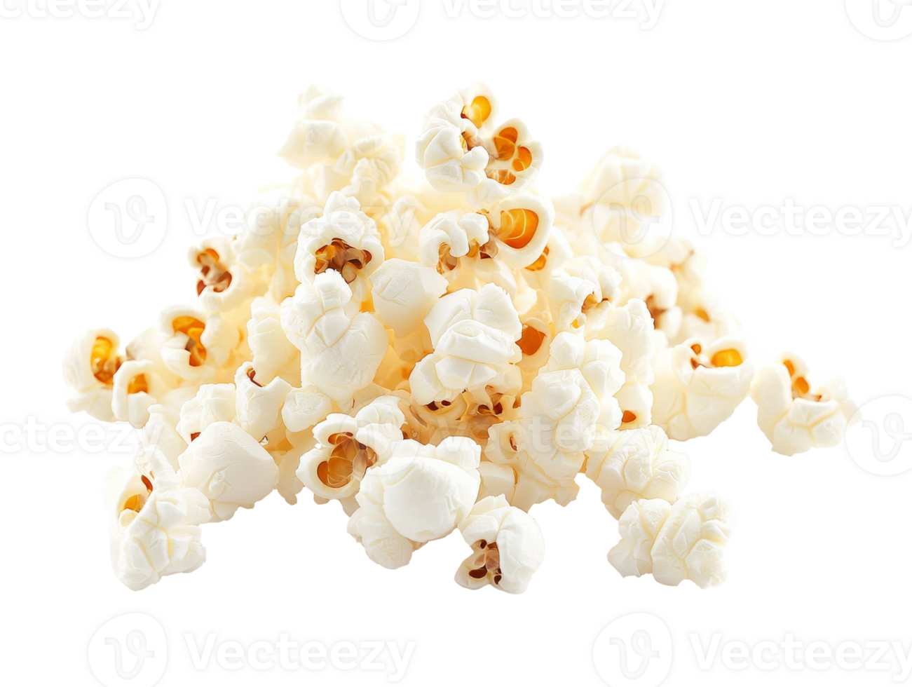 vers knalde popcorn in een verrukkelijk stapel, besnoeiing uit transparant png