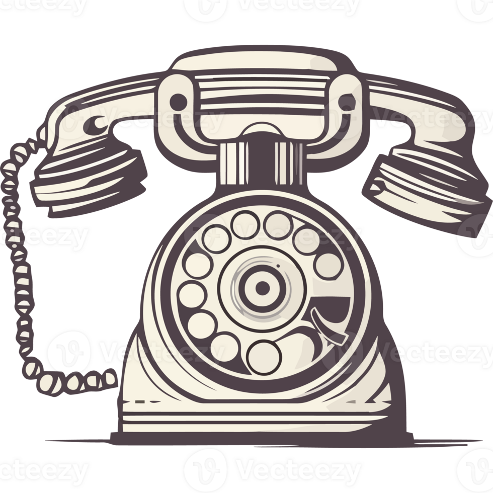 An old fashioned telephone on a black background png