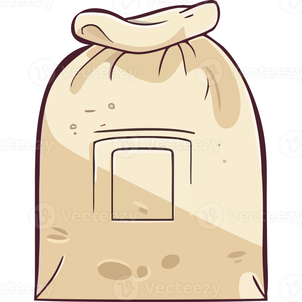 A bag of flour on a black background png
