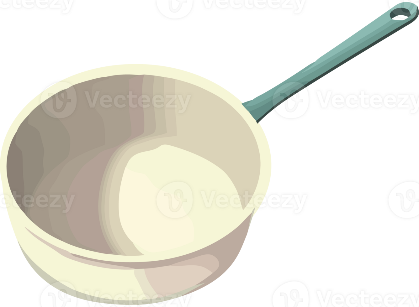 A white pot with a handle on a black background png