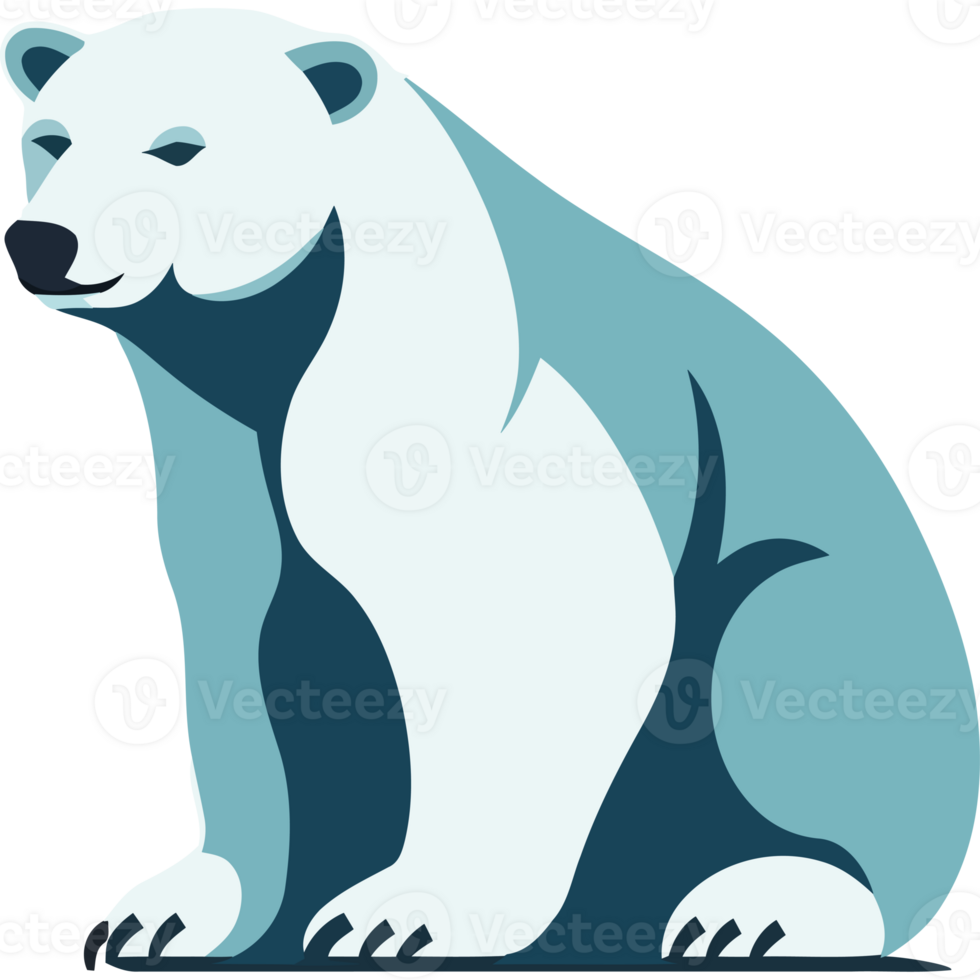 A polar bear sitting on a black background png