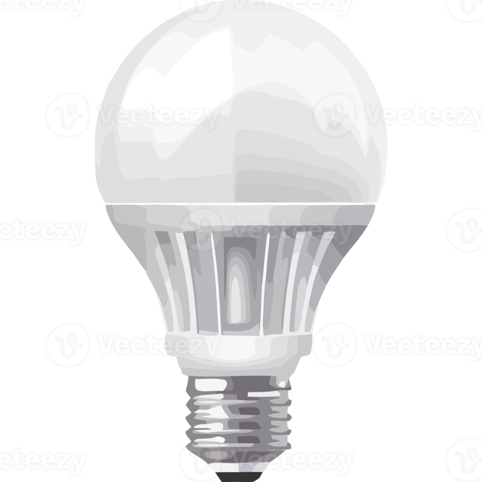 A white light bulb on a black background png
