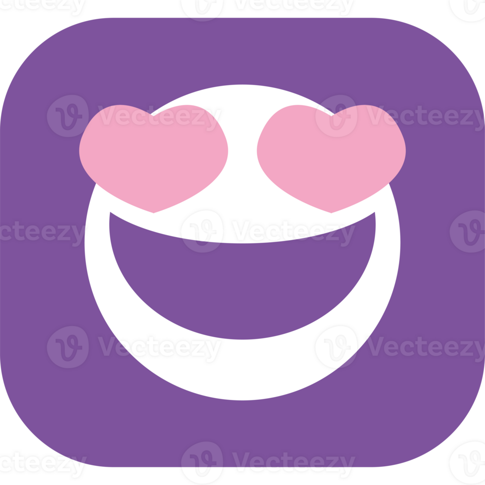 A smiley face with hearts on it png