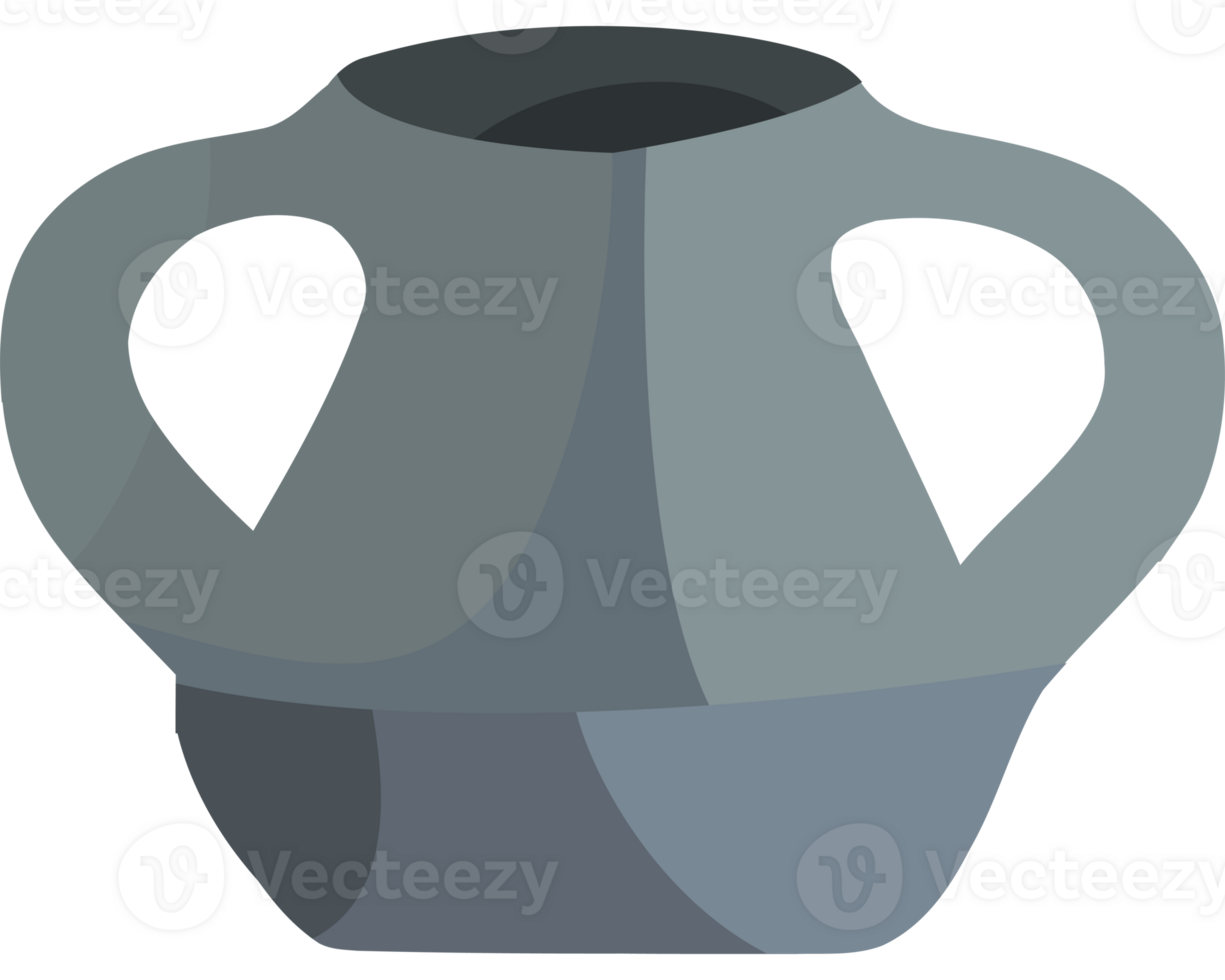 A vase with a black background and a gray handle png