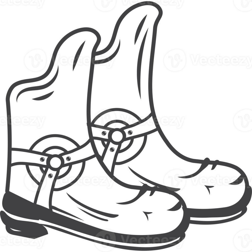 A pair of black boots on a black background png