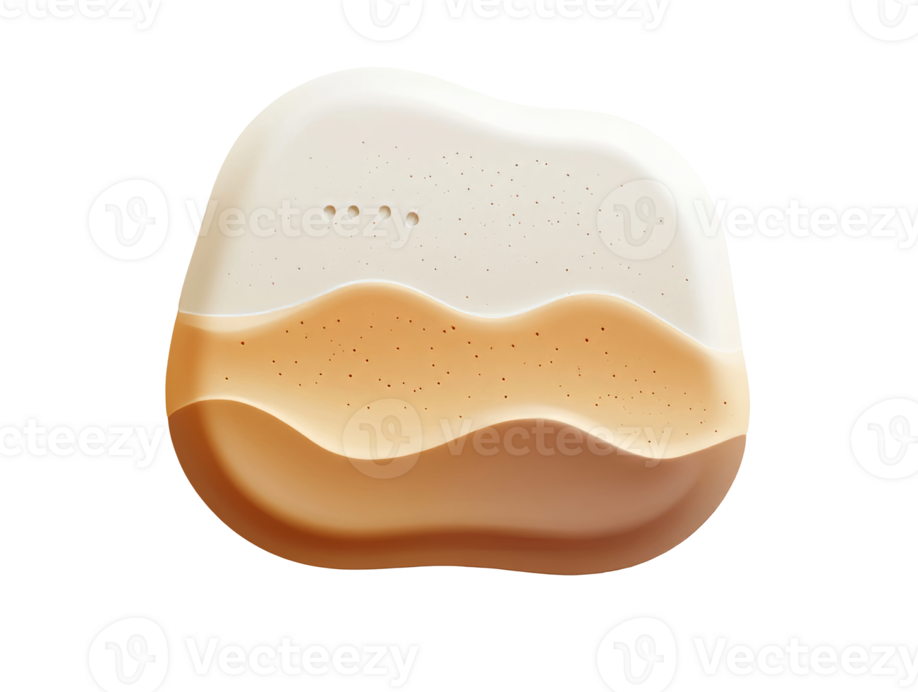 Minimalist soap bar with subtle color variations, cut out transparent png