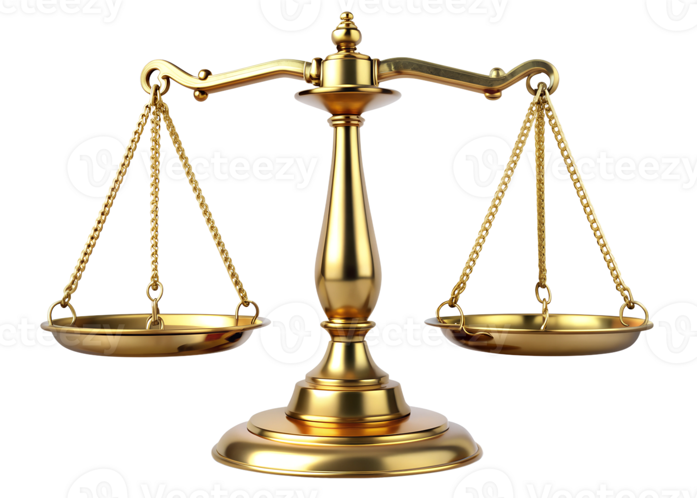 Golden scales symbolize fair justice, isolated transparent png