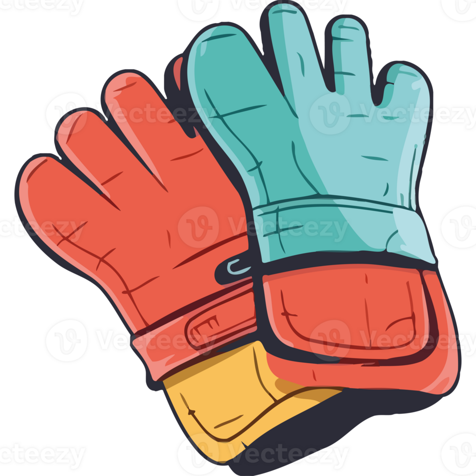 Two colorful gloves on a black background png