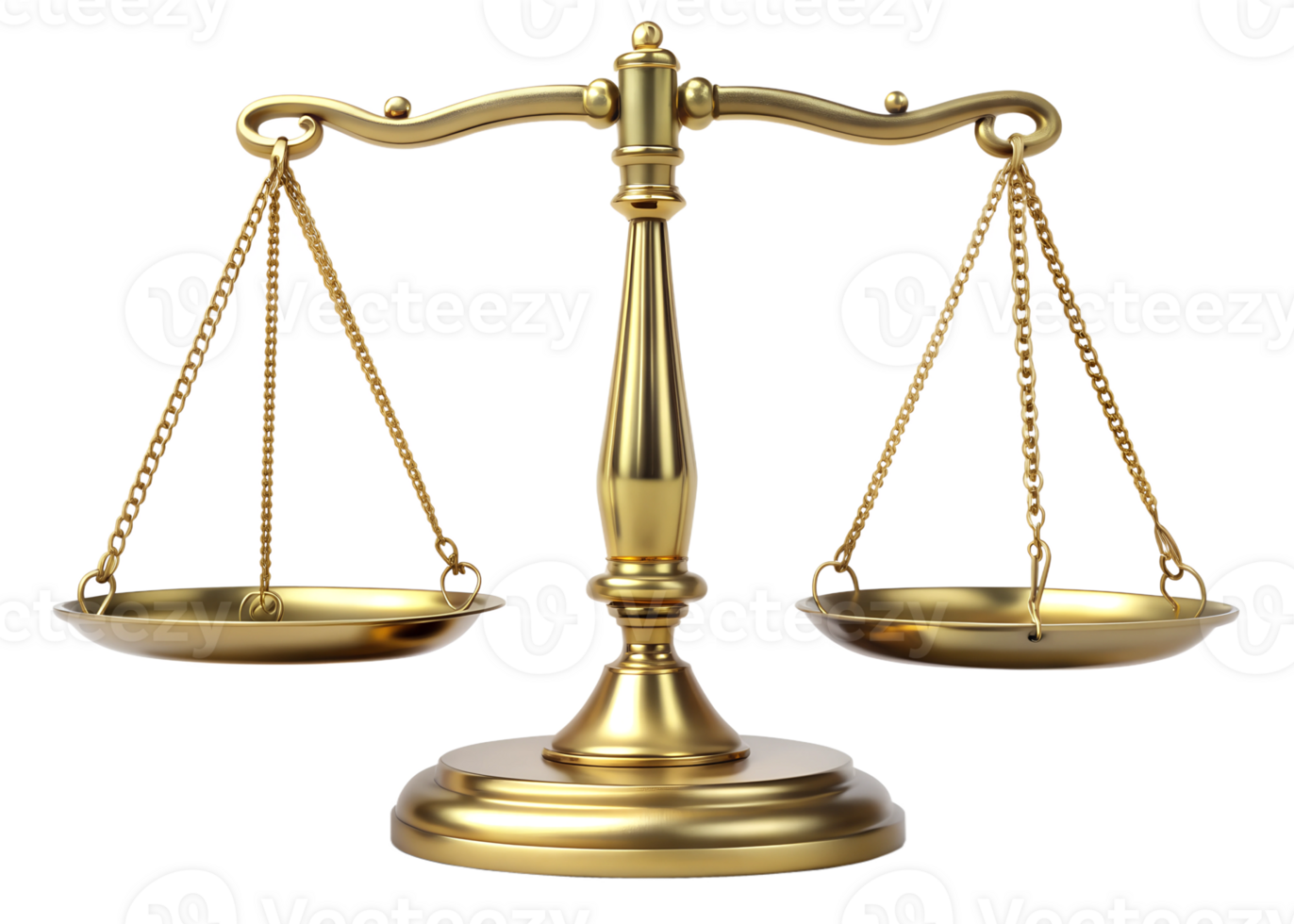 Golden scales signifying justice and fairness, isolated transparent png