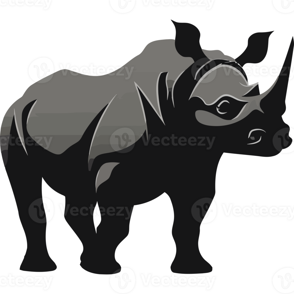 A rhino standing on a black background png