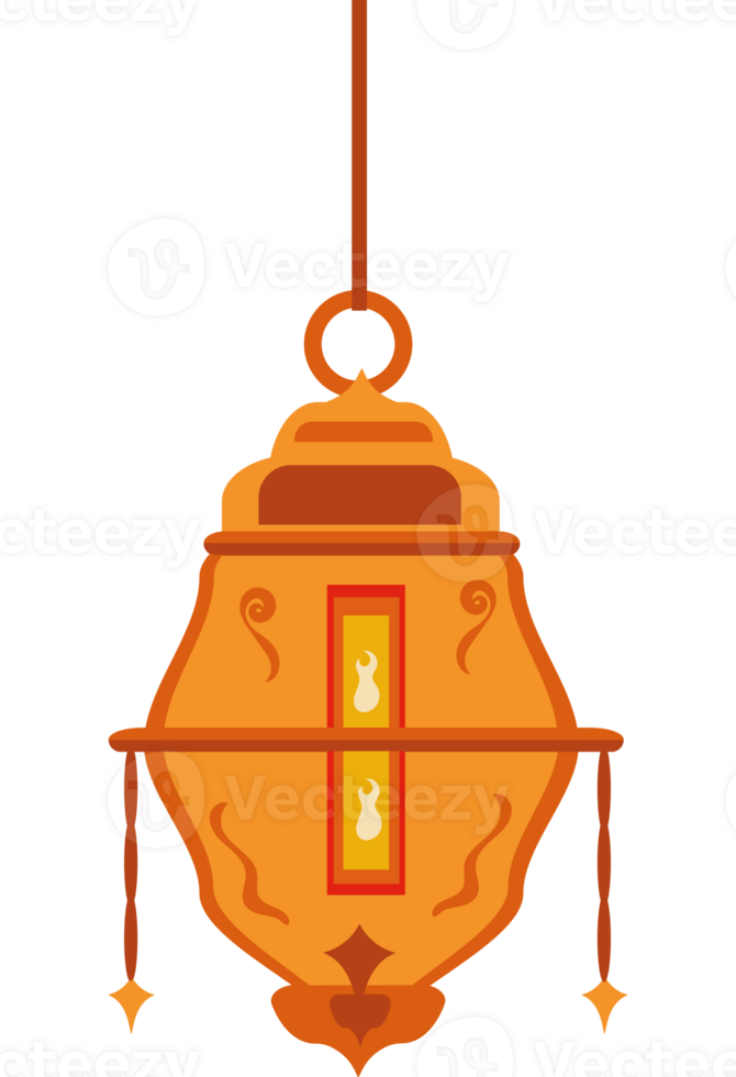 An orange lantern hanging from a black background png