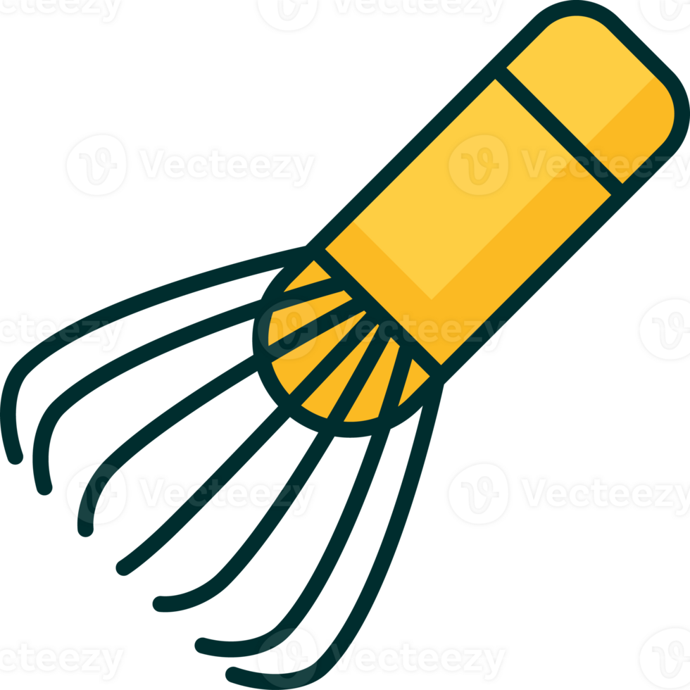 A yellow and green whisk on a black background png
