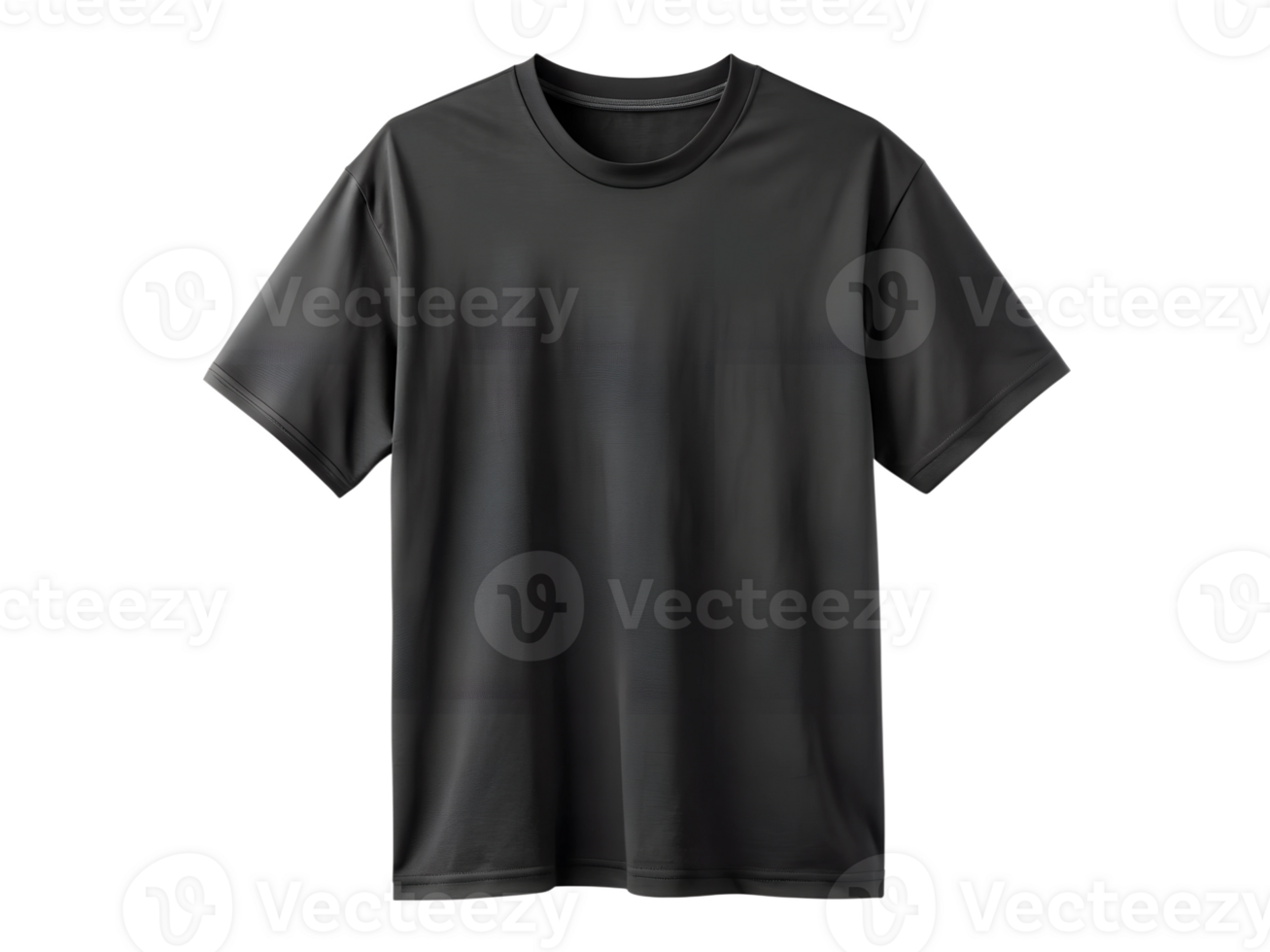 Black athletic tee on plain background, isolated transparent png