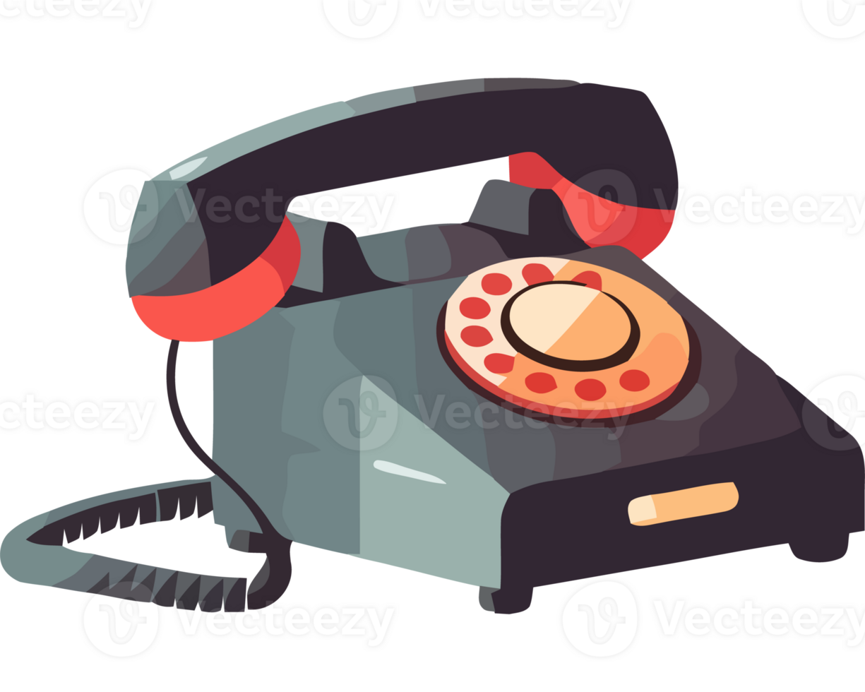 An old fashioned telephone on a black background png